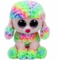 Outlet 💯 TY Beanie Boos - Rainbow The Multicoloured Poodle Medium 🔥