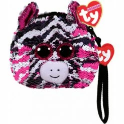 Outlet 🔥 Ty Beanie Boos Beanie Boos Sequin Wristlet - Zoey Pink/Black Zebra 🛒