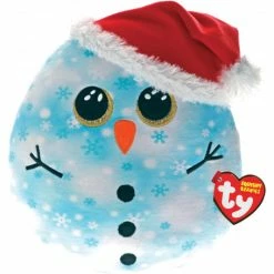 Hot Sale ✔️ Ty Beanie Boos Squish A Boo 14" Xmas Fleck Snowman Blue 😍