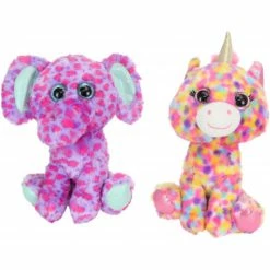 Best Pirce 🎉 20Cm Cute Multi Coloured Plush Elephant And Unicorn With Glitter Eyes 👍